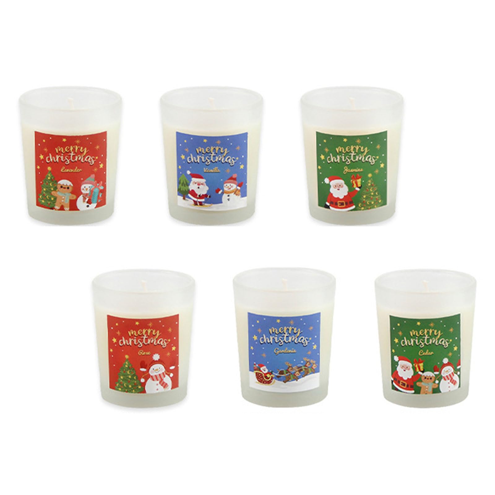 Msioytog Festival 6Pcs Scented Soybean Wax Set Gift Box Long Burning Multiple Aromas Home Celebration Festival Gift Box