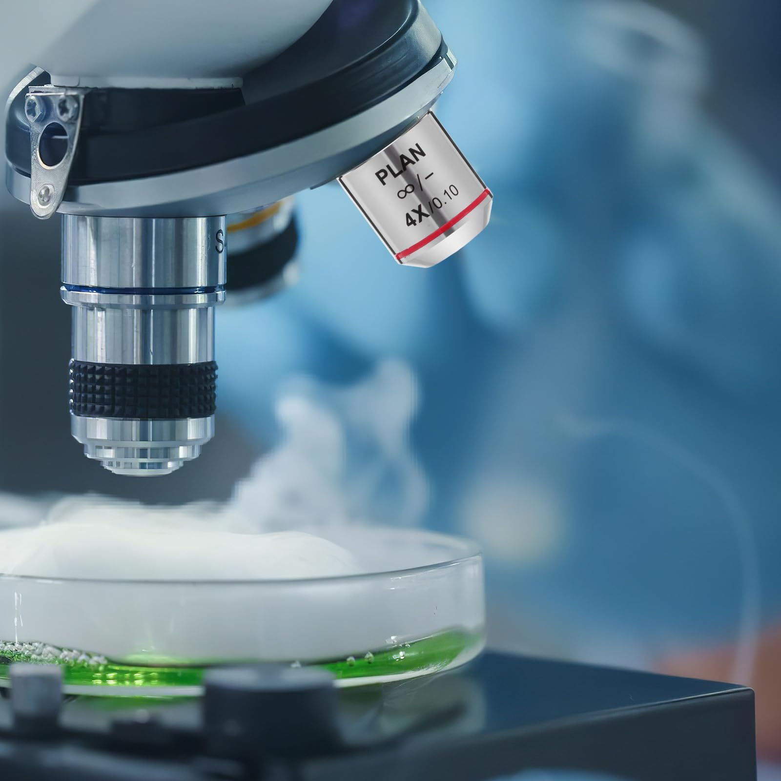 Obiettivo per Microscopio Biologico 4x in Rame, Lente