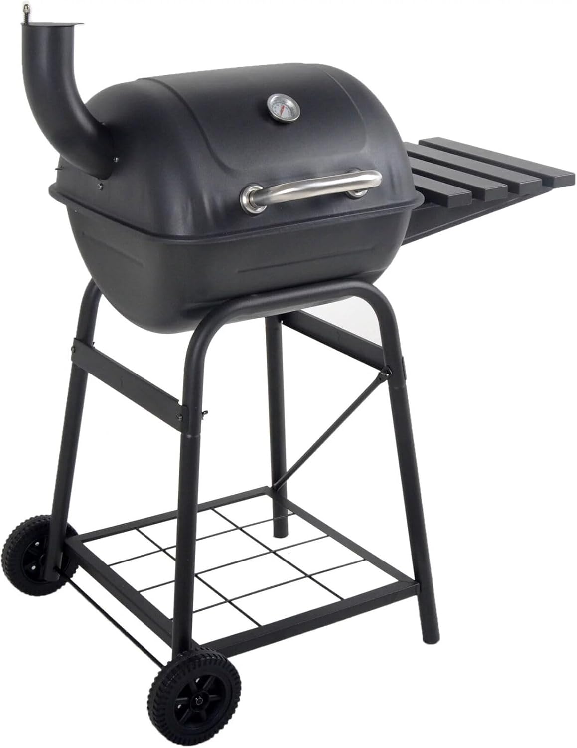 26" Barrel Charcoal Grill with Side Shelf Black CBC1760W