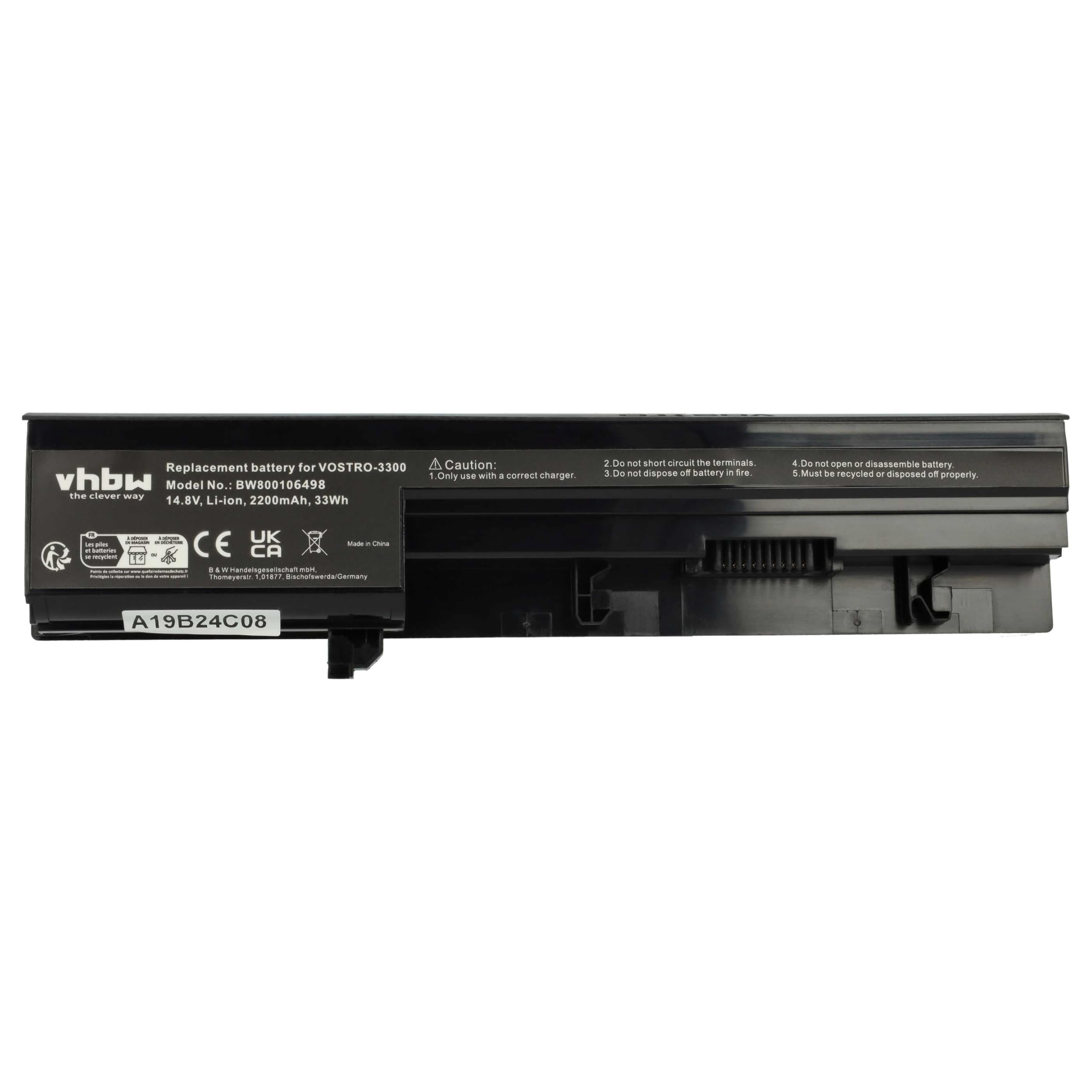 Batteria 4 Celle Da 2600mAh Per Dell Vostro 3300 E 3350 – Ioni Di Litio, 14.8V, Compatibile GRNX5 312-1007 451-11544