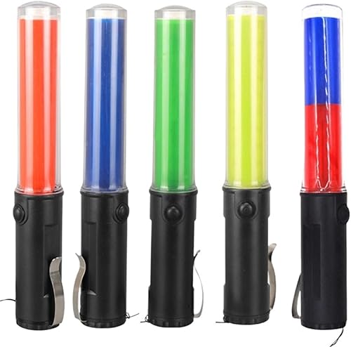 Miniatura 2 de 26cm Traffic Light Baton Concert Light Stick Side Clip Design Signal Traffic Wand LED Warning Lamp 3 Flashing Modes(White)