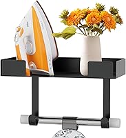 Vista 1 de JUYSON - Soporte para tabla de planchar, juego de plancha y tabla montado en la pared para guardar en la lavandería (negro)