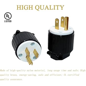 フィジックスエラ15Pプラグ0 アメリカ NEMA 5-15P・3 P+ 接地・ストレート形 AC プラグ・15A