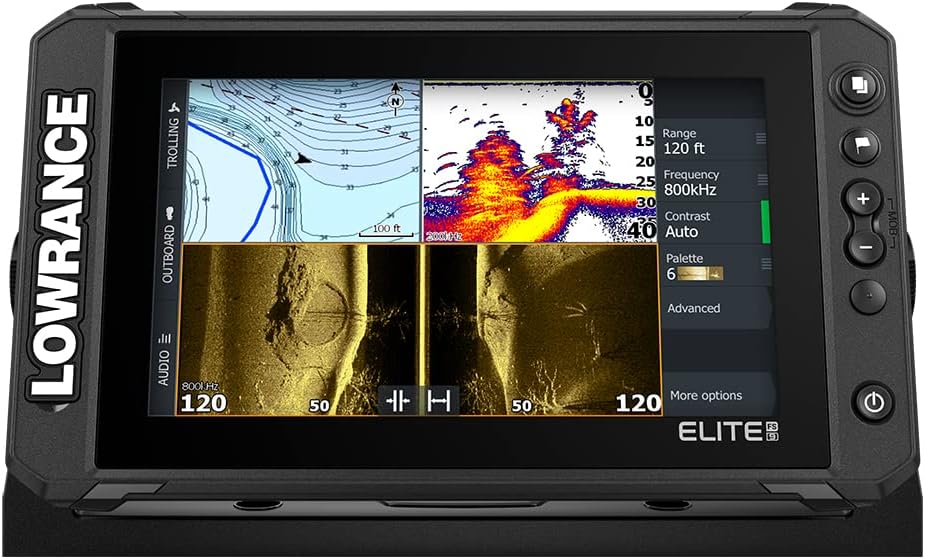 Elite FS Fish Finder with Active Imaging 3-in-1 Transducer, Preloaded C-MAP Contour+ Charts and Protective Cover Bundle