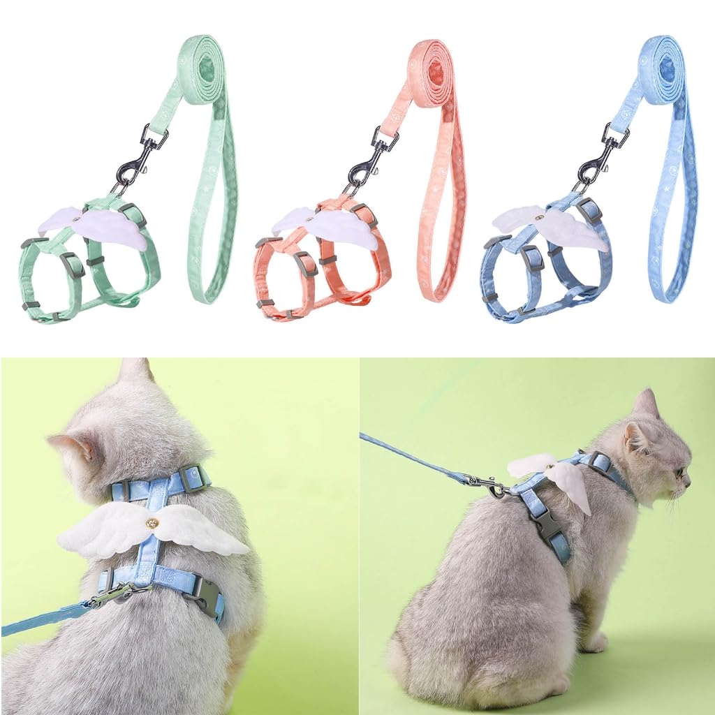 XAGMODSHN Cat Harness Pull Cat Leash for Walking Escape Proof Adjustable Cat Vest Kitten Control Leash Harness Photo Props
