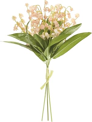 Amazon 東京堂 造花 クリームピンク 花径 約1 ブーケの全長 約24 幅 約15cm Magiqブランド チェルシーすずらんブーケ Fm 3本入 造花 オンライン通販
