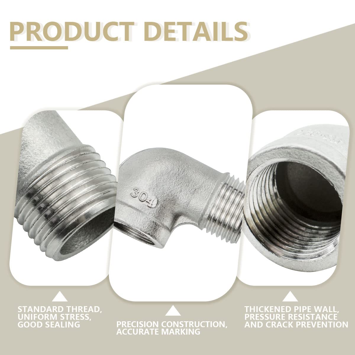 Streetel Bow 90 Degree--Slb 90 Degree Stainless Steel Pipe Fitting - ASE B1.20.1 (NPT) , DIN 2999&BS21 - View #2