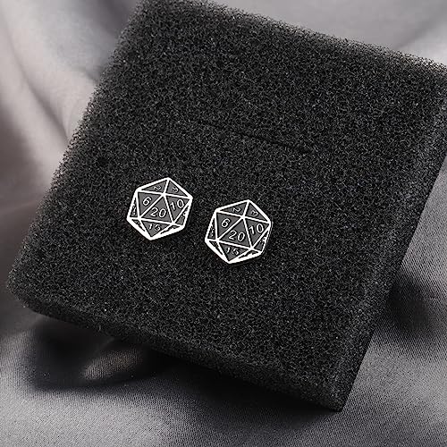 Dice Stud Earrings D20 Throwing Figures Gift Video Game Player Gamer Gift (Dice Earrings)4