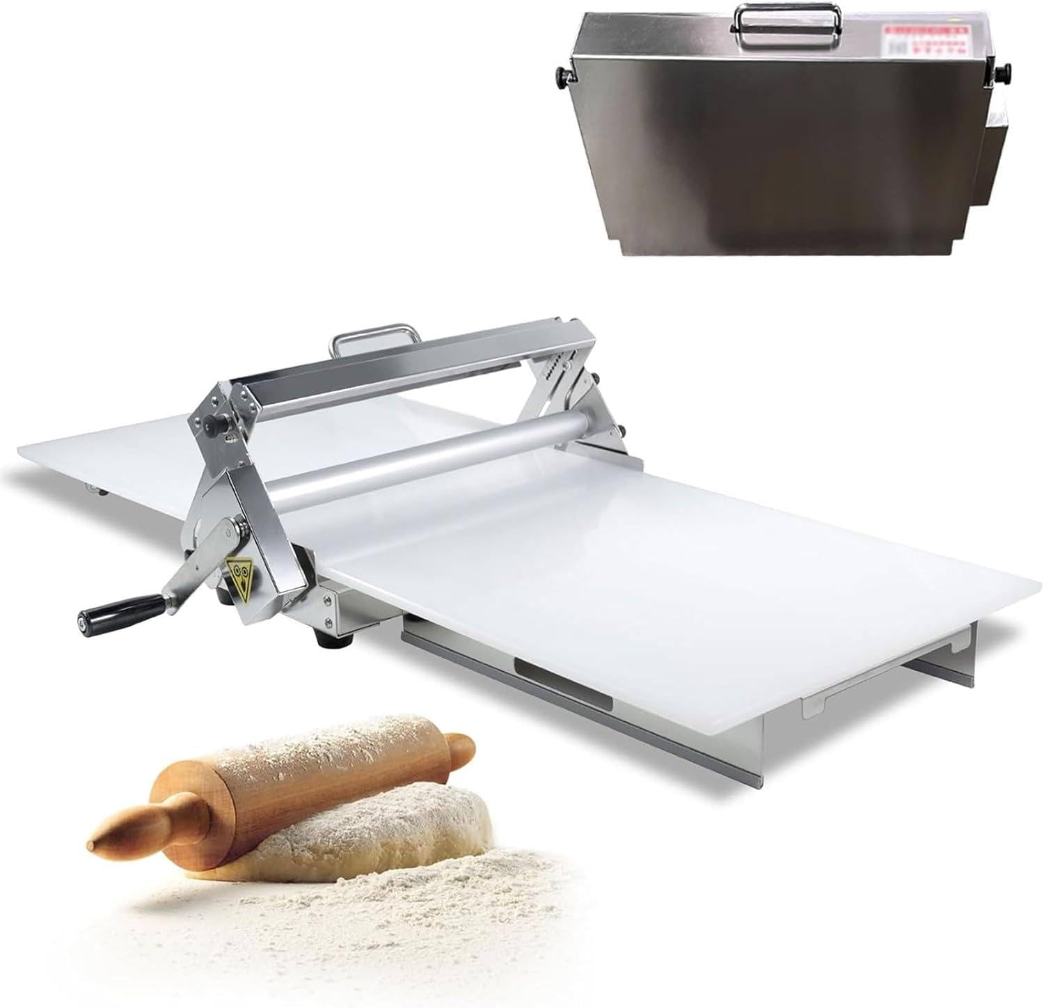 HTDRE Manual Dough Sheeter, Adjustable Thickness for Croissants and Pasta, Portable Pastry Maker for Homemade Puff Pastry