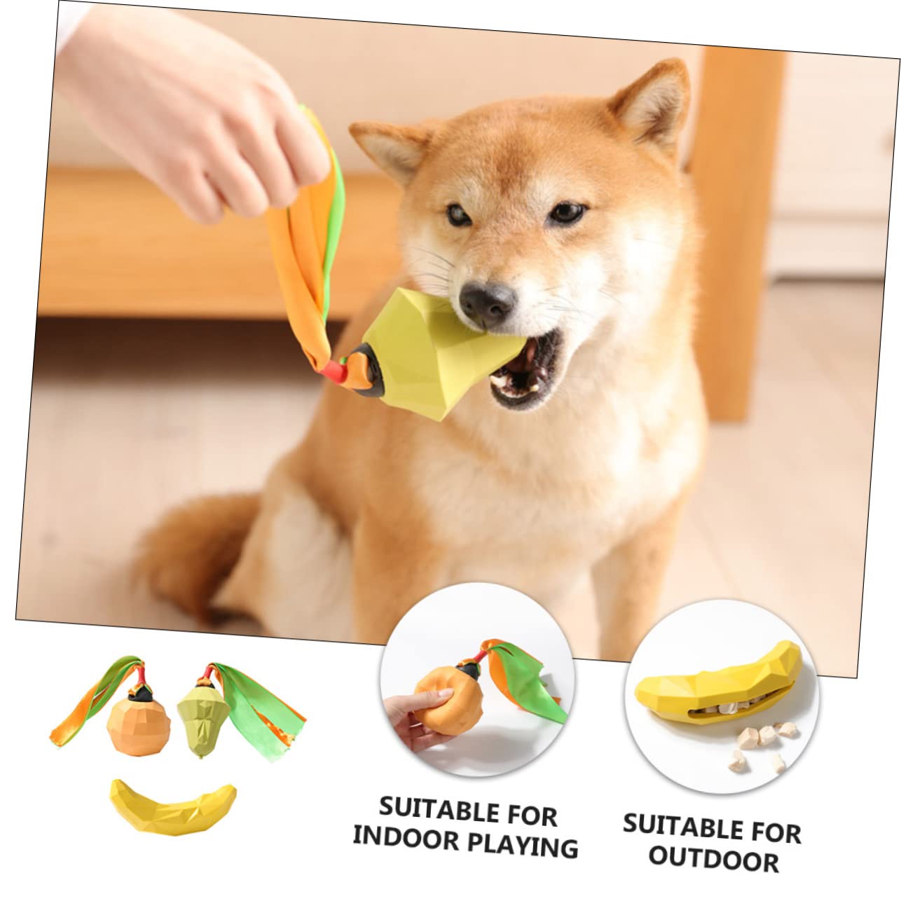 Kisangel 6stücke Teiliges Interaktives Kauspielzeug Für Hunde Aus Gummi Fruchtige Quietschspielzeuge Zur Zahnpflege Langsames Futterspielzeug Mit Molarfunktion Für Spielerische