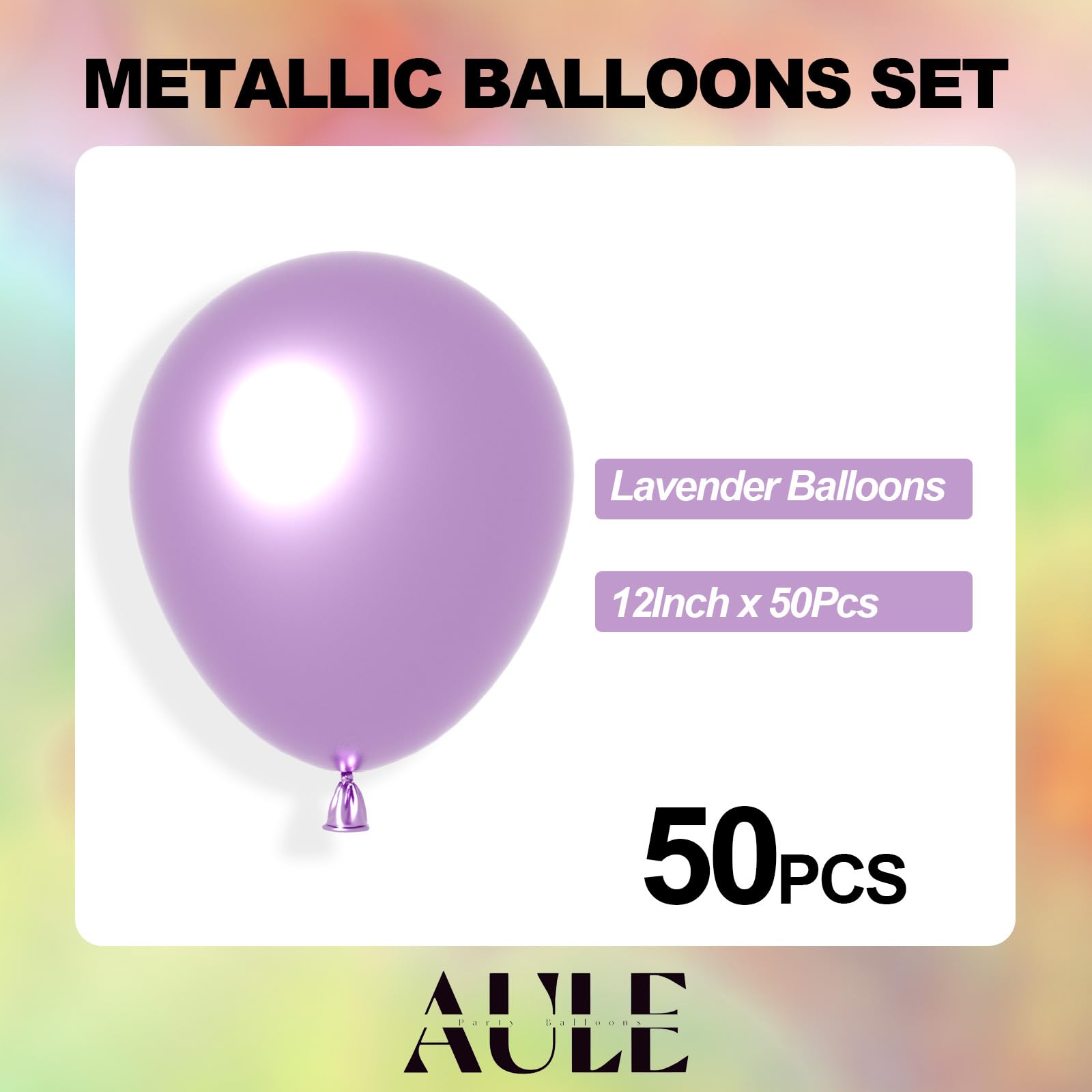 AULE Feestballonnen, 50 stuks, 30 cm babypaars, metallic chroom, helium, glanzend, latex, dikkere ballon, perfecte decoratie voor bruiloft, verjaardag, babyshower, afstuderen, Kerstmis, carnaval