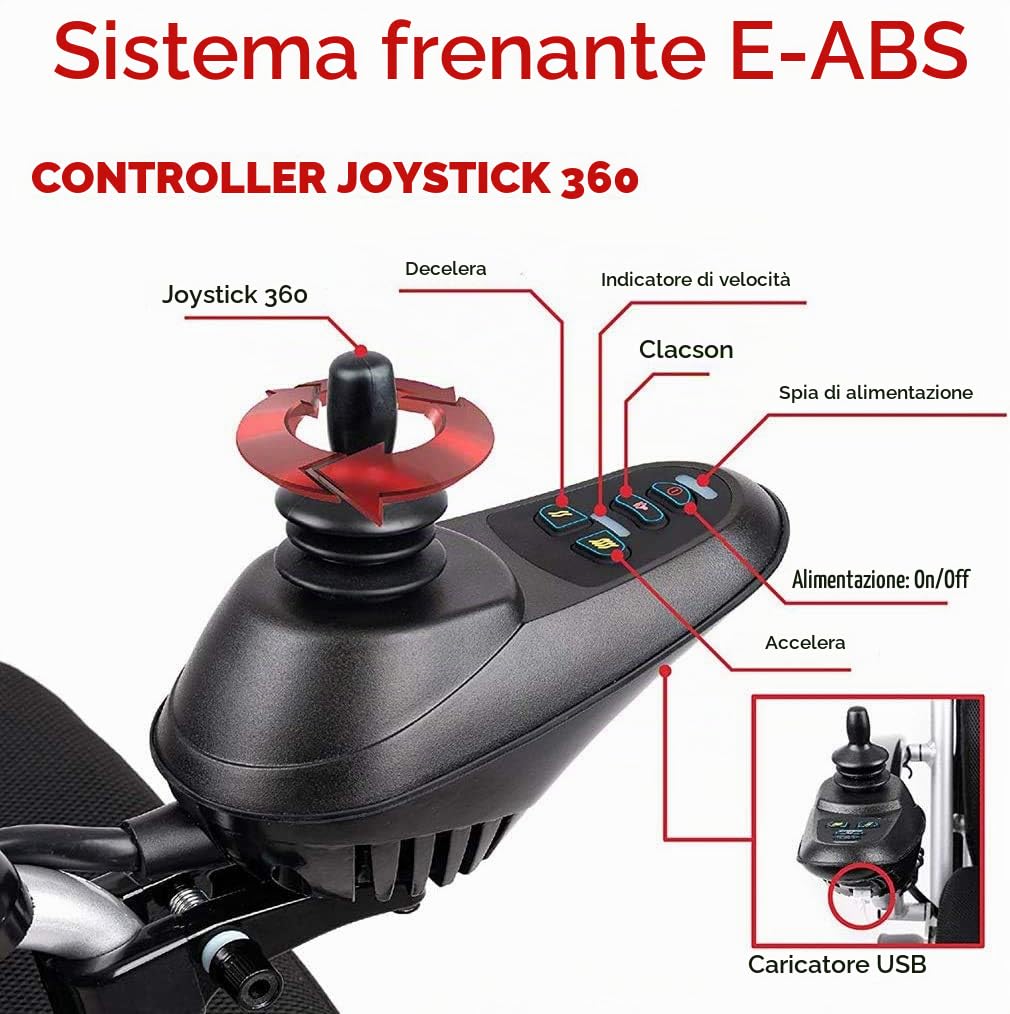 Sedia A Rotelle Elettrica Pieghevole, Carrozzina Elettrica Pieghevole per Disabili Automobile Anziana, Sedia A Rotelle Manuale O Elettrica