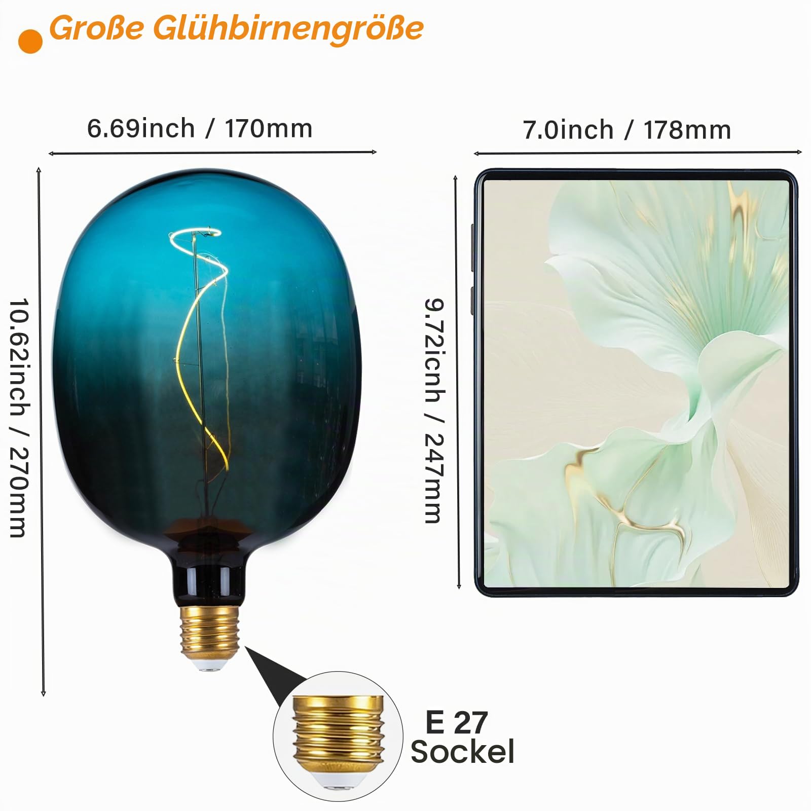 SD LUX D170 Oversize Edison LED Glühbirne 5W E27 300lm Equi25W 2200K 1Stück