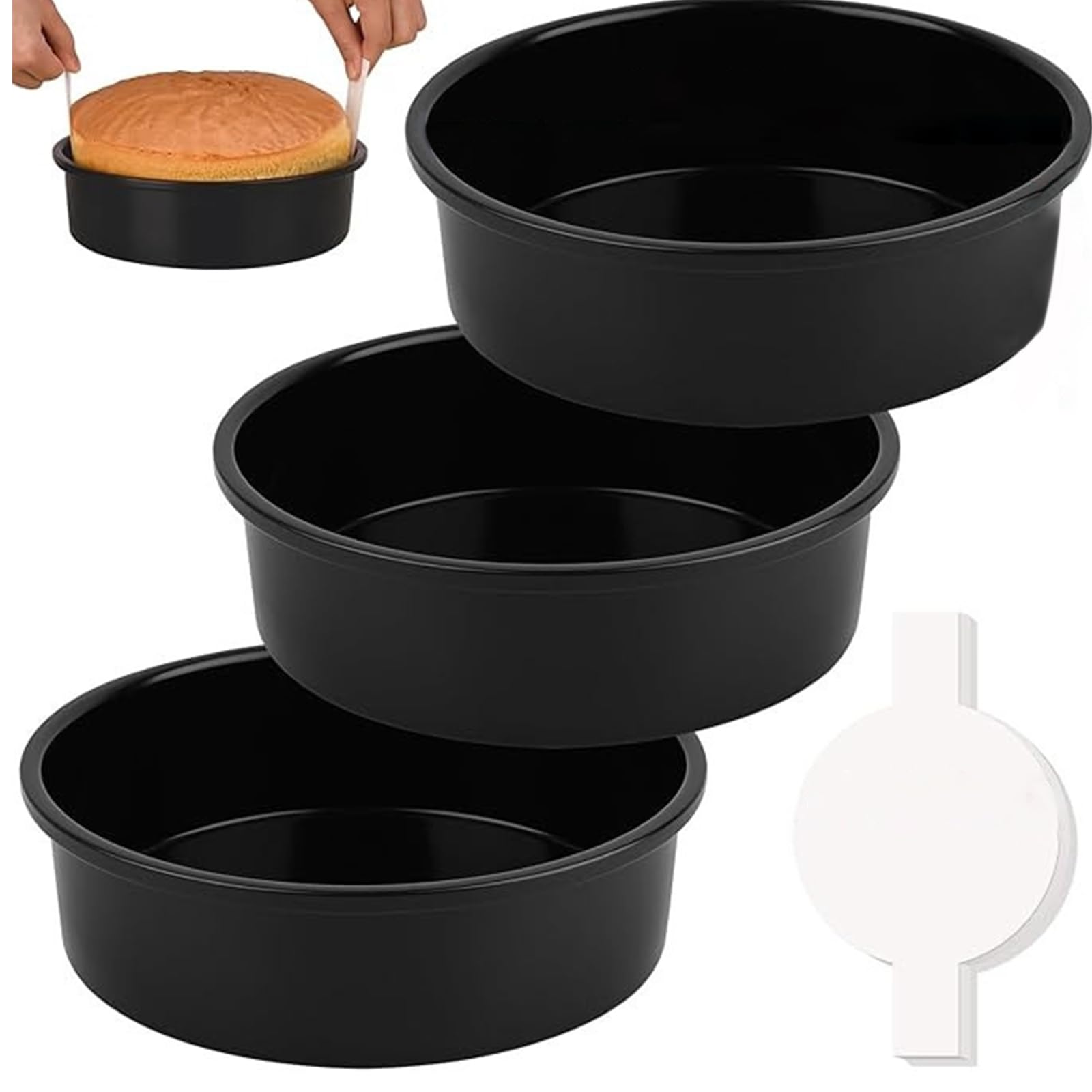 Xinsheinelry Round Cake Molds Round Dessert Baking Pans Stainless Steel Texture Cake Pans Baking Molds Present for Enthusiasts