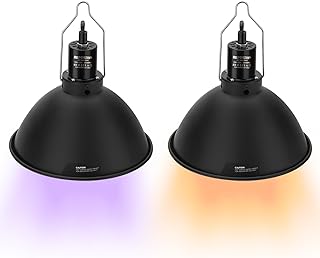 Reptile Light Fixture 8.5-Inch, Reptile Heat Lamp Max 150W, Reptile Tank Lighting Fixtures, Fixture for UVB Reptile Light, Reptile Tank Accessories 2 Packs