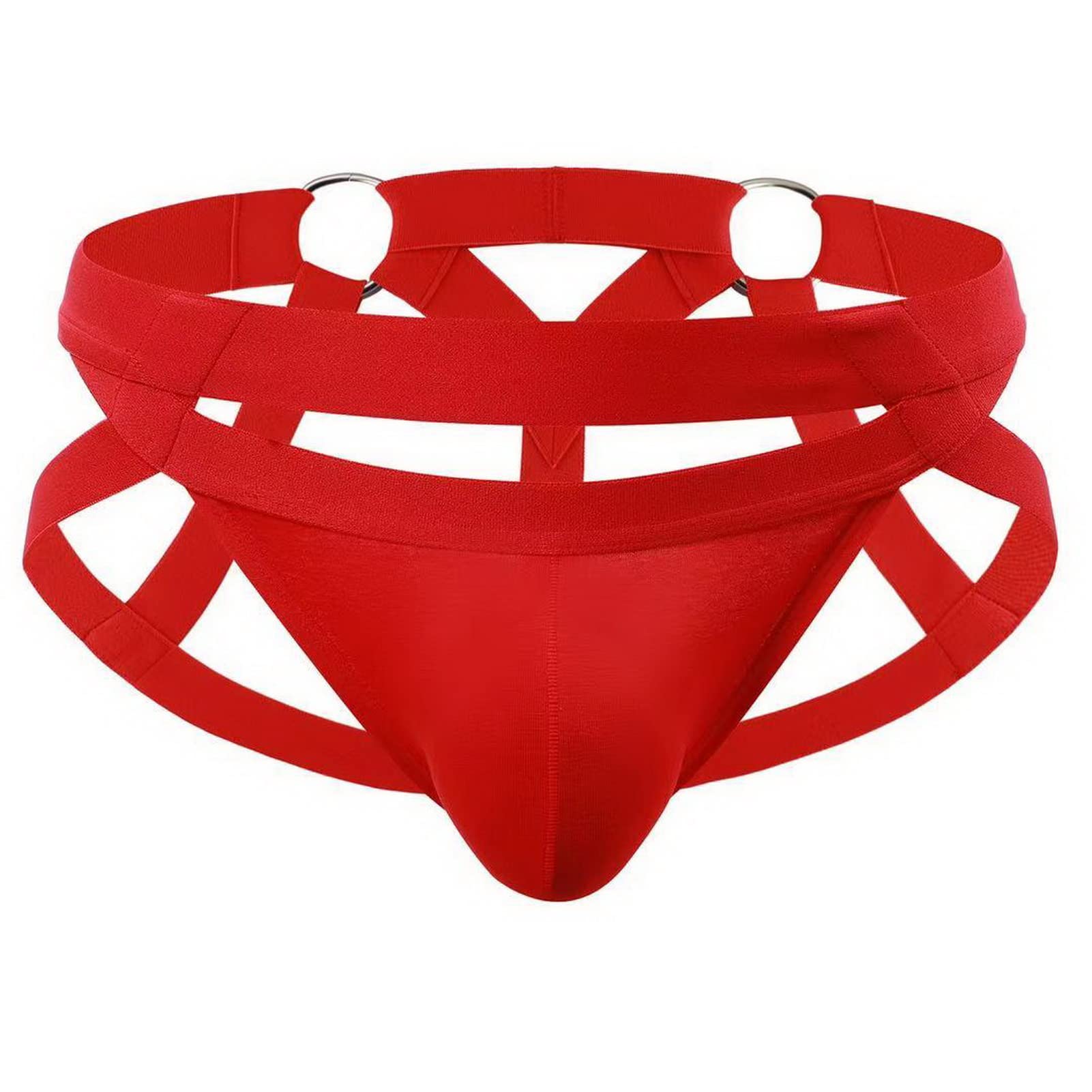 String Faringoto pour hommes à double anneau en acier, sous-vêtements en coton de couleur unie