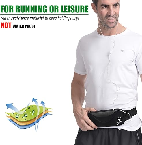 Miniatura 6 de USHAKE Cinturón para correr con cinturón extensor, bolsa sin rebote, riñonera de entrenamiento para Apple iPhone, Samsung Note Galaxy en correr,