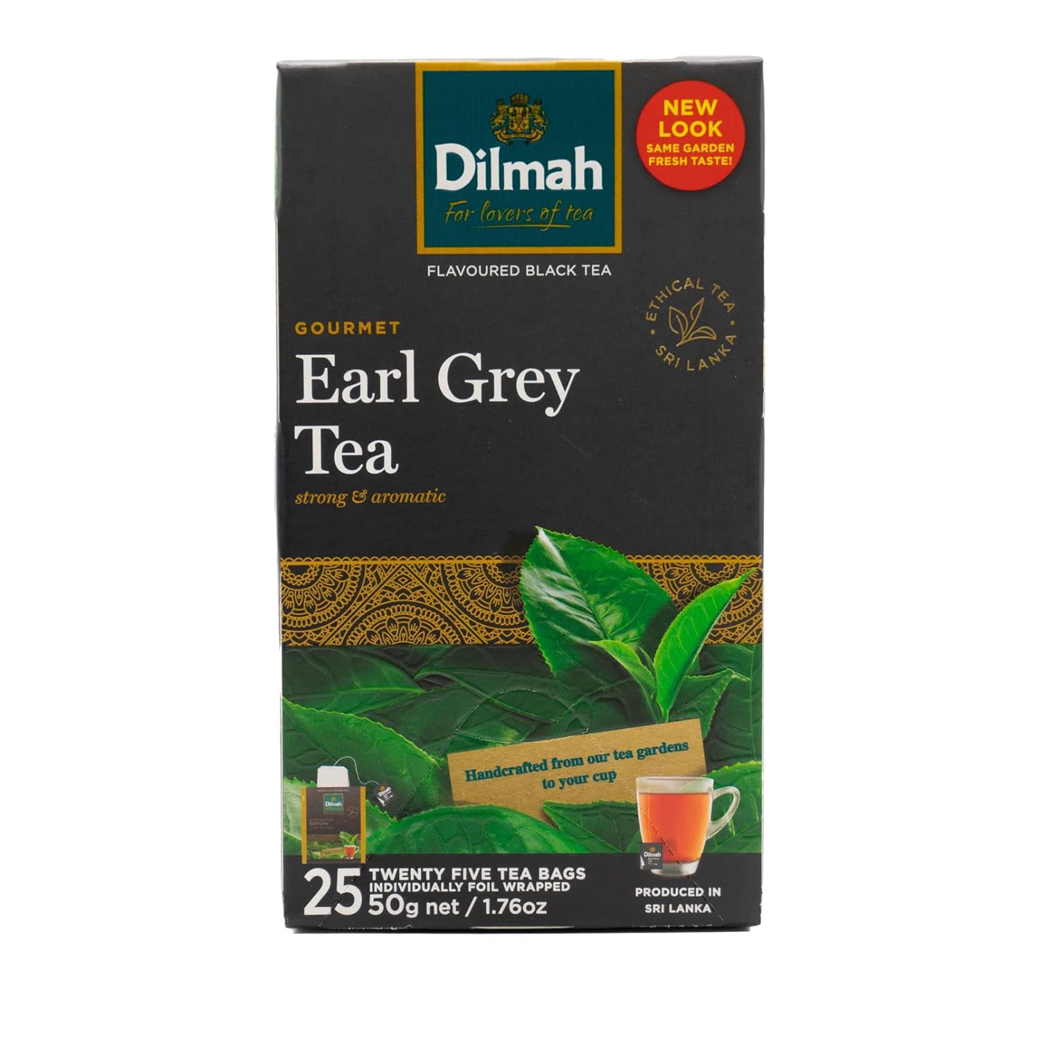 Dilmah Earl Grey Tea 25 Tea Bags Net Wt 50 G.