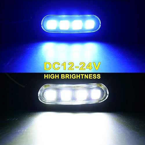 Miniatura 3 de PSDRIQQ Paquete de 20 luces interiores de barco marino de 3.7 pulgadas, 4 luces LED DC12-24V impermeables de cortesía, cubierta de popa de popa,