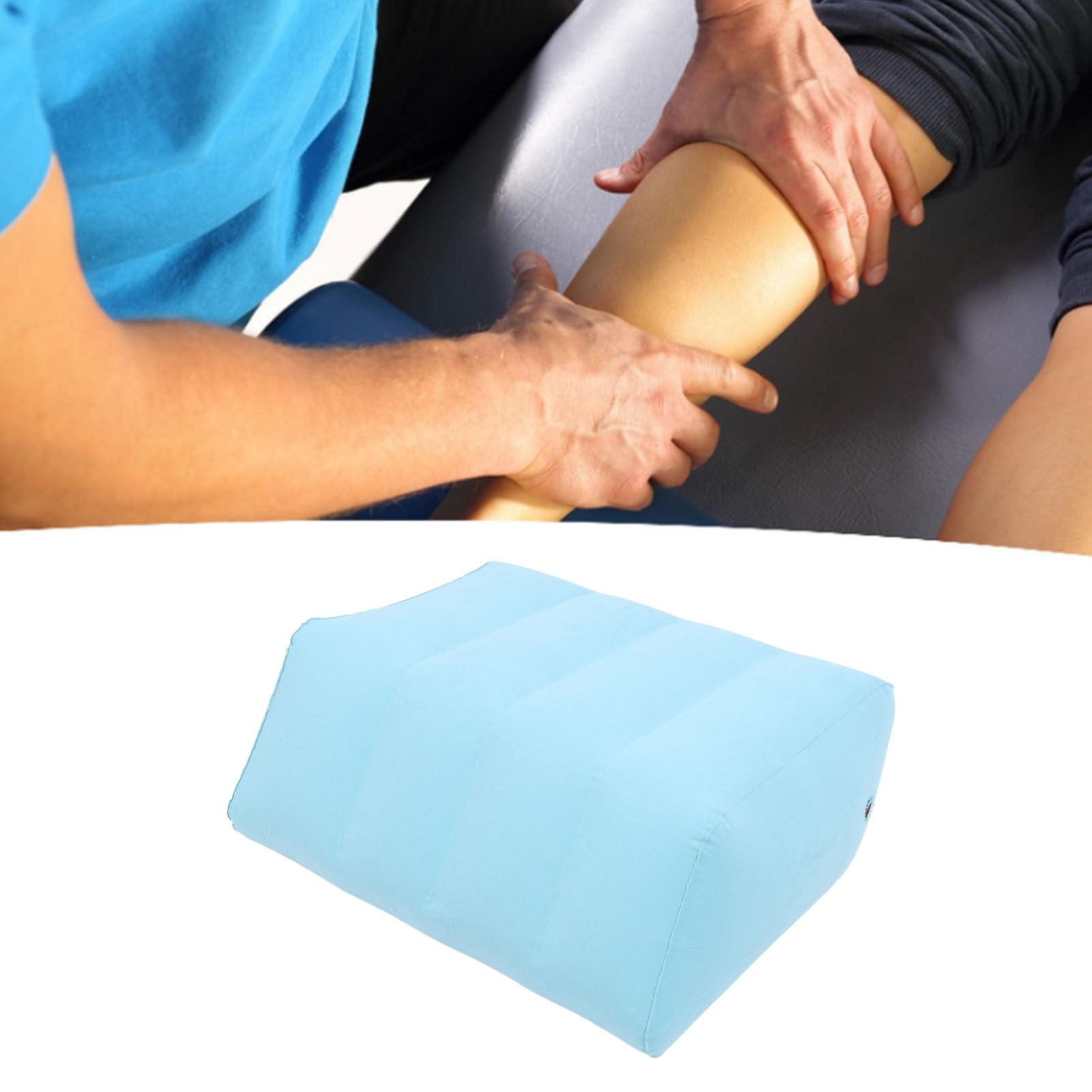 GOTOTOP Inflatable Leg Pillow, Portable PVC Flocking Leg Wedge for Sleeping Swelling and for Rest Office or Home Use