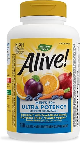 Natures Way Alive MultivitamĂnico completo de 50 Ultra Potency para hombre fĂłrmula de alta potencia apoya el bienestar de todo el cuerpo y el Natures Way Alive MultivitamĂnico completo de 50 Ultra Potency para hombre fĂłrmula de alta potencia apoya el bienestar de todo el cuerpo y el