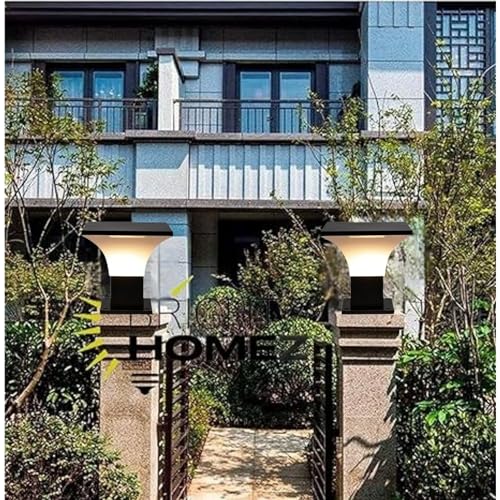 Image of GreyWings Black Metal Outdoor Gate Light for Pillar, Waterproof Modern Boundary Wall Lamp with B22 Holder, Decorative Entrance Lighting, Pack of 2