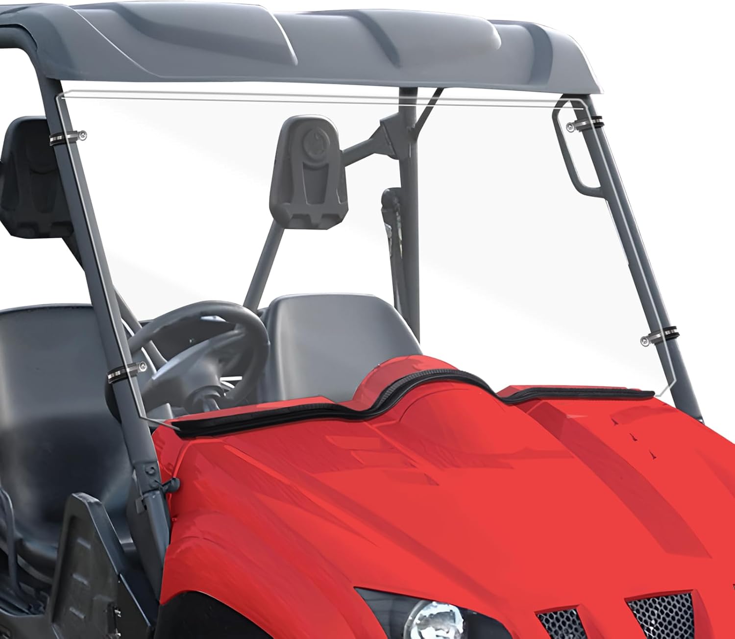 StarknightMT Front Rhino Windshield Scratch Resistant PC Full Windshield Compatible With 2006-2008 Rhino 450 | 2004-2007 Rhino 660 | 2008-2013 Rhino 700 - Heavy Duty Clear