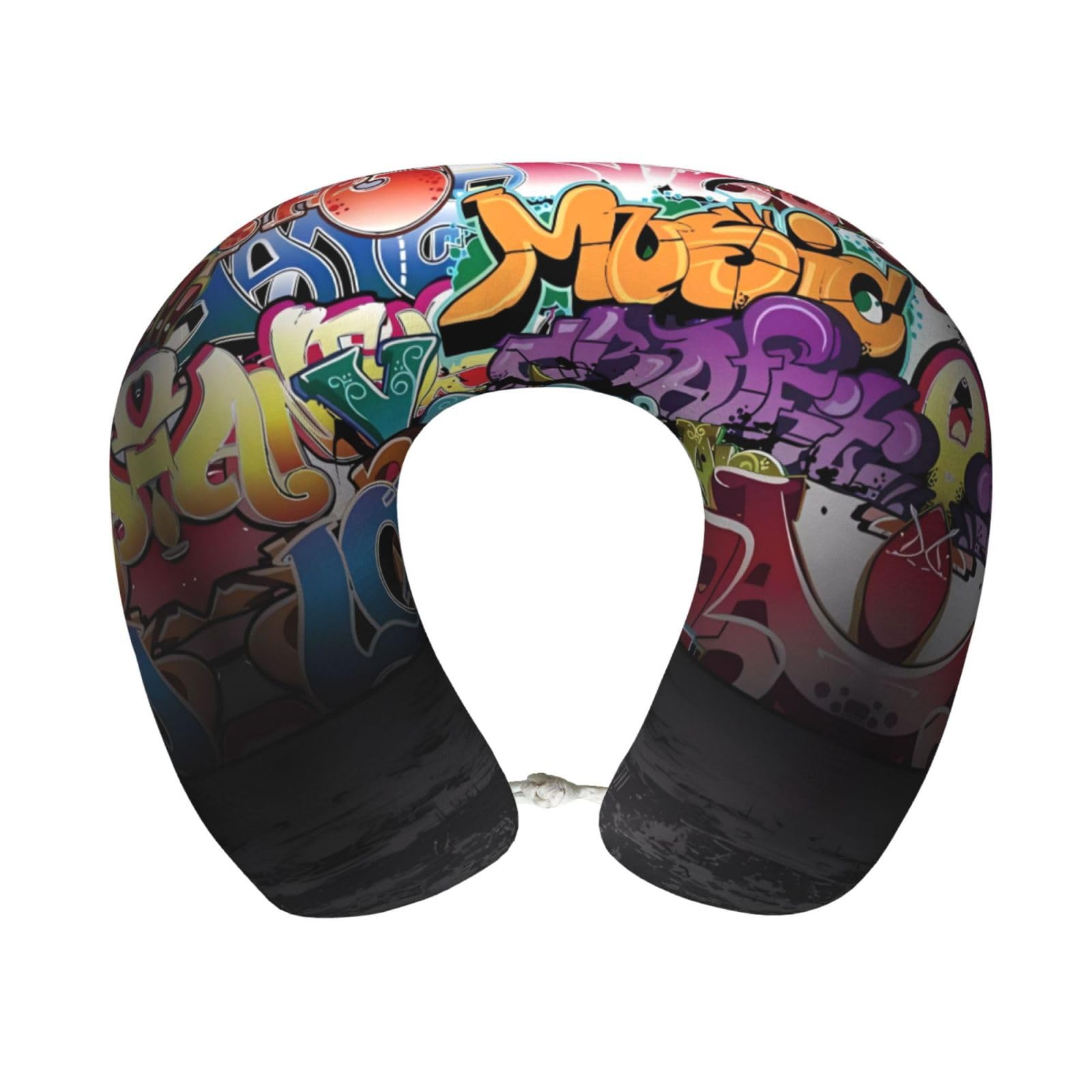 Anceky As Pic Graffiti Hip Hop Memory Foam Travel Pillow - U-Shaped Neck Support, Perfect For Cars, Home Office, And Leisure Activities.