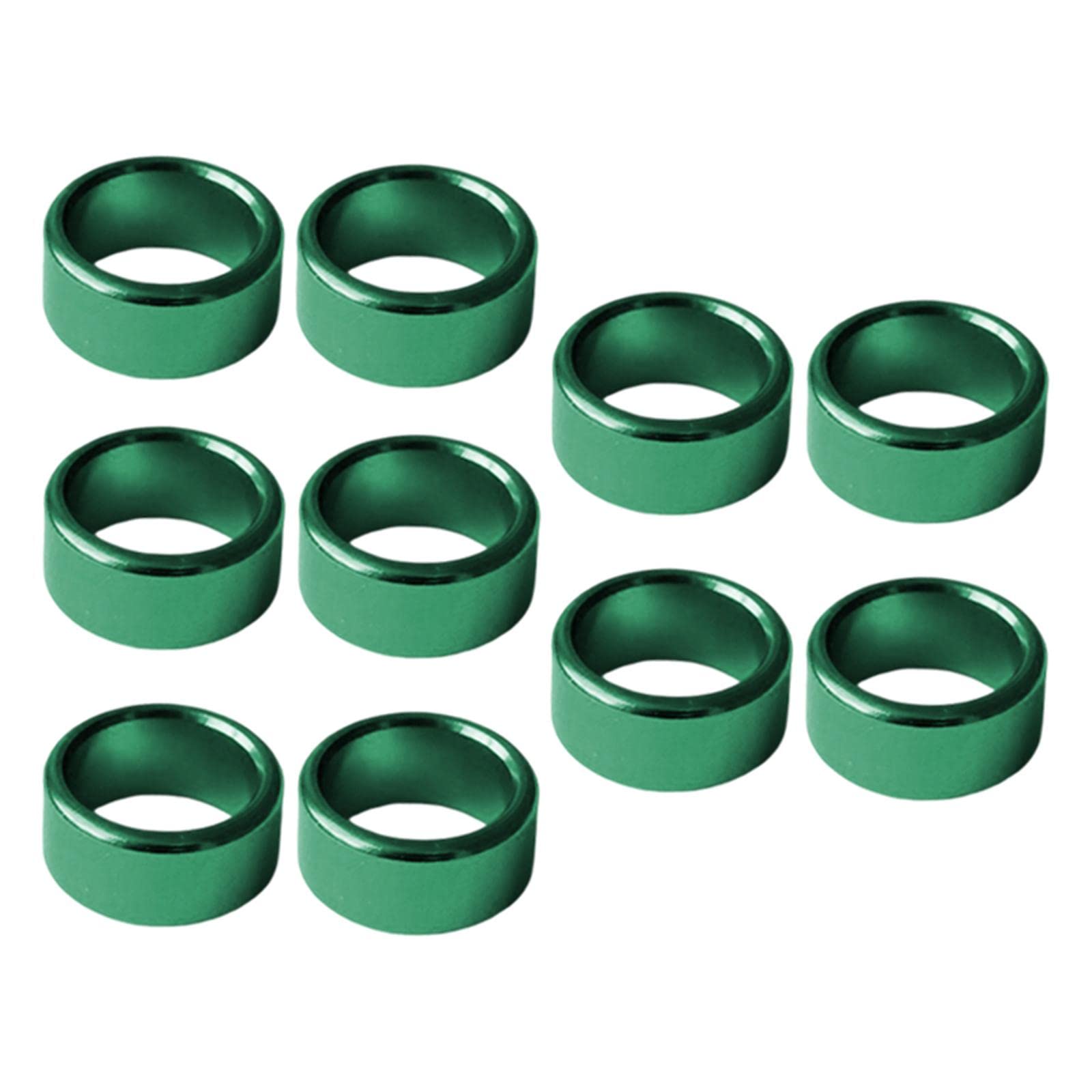 Anillos de aluminio for patas de pájaros, 10 mm de diámetro interior, 6 mm de altura, color verde, 10 unidades for palomas y pájaros(5 Set Ofgreen)