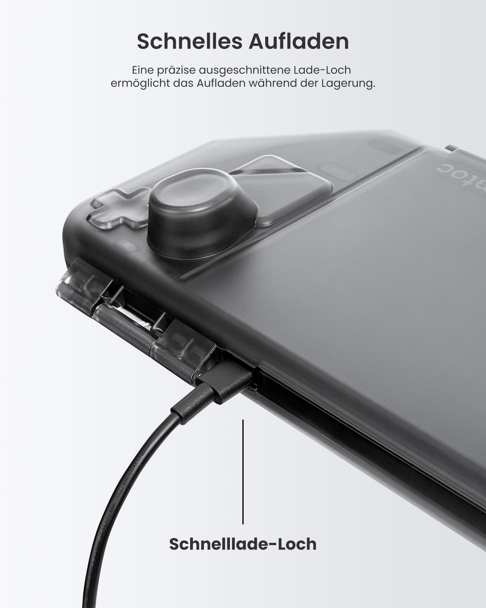 tomtoc Slim Armor Hülle für Steam Deck/Steam Deck OLED, Dünn Robust Aufbewahrung Schutzhülle Protective Case Cover mit militärischem Schutz und Ladeanschluss