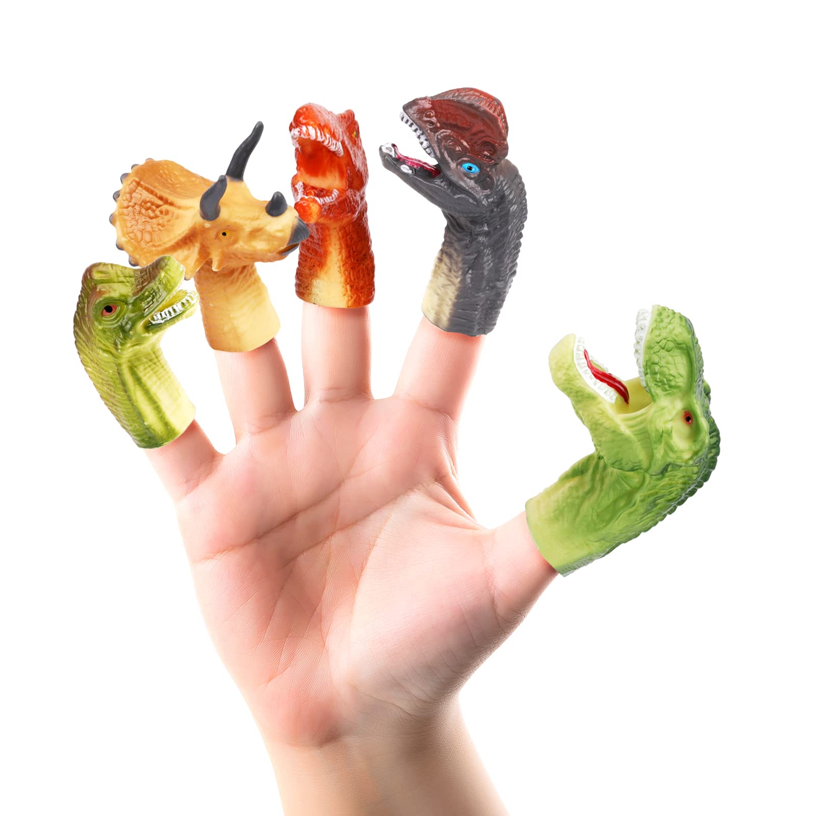 Buy 5 PCS Interesting Dinosaur Head Finger Puppet Dinosaur Figure Toys