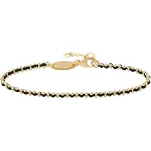 LEGENSTAR Gold Bracelet for Women 18K Gold Dainty Plated Lucky Bracelet for Women Handmade String Interwoven with Gold Chain Adjustable Length Simple Gold Bracelet Fashion Accessory