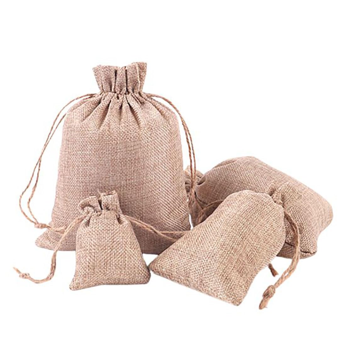 Van Der Linn 17X23cm Burlap Gift Bags Wedding Favours Bags Jute Hessian Gift Pouch (100)