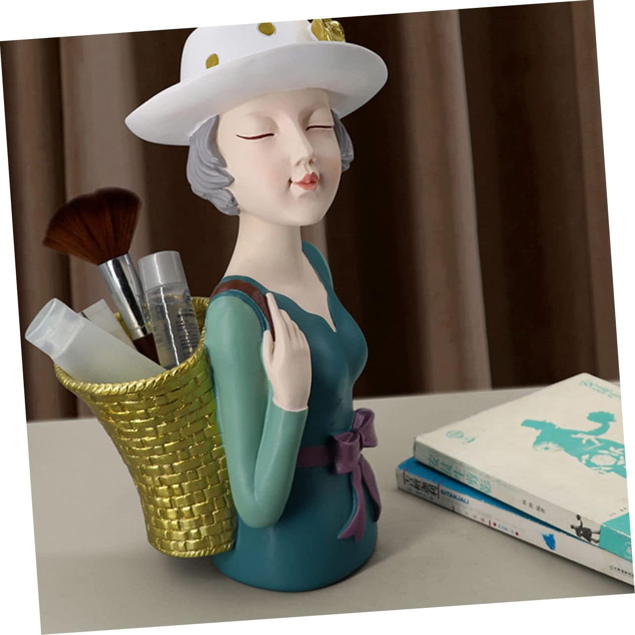 Alipis Nordic Girl Ornament Resin Basket Decor Craft Girl Decor Resin Craft Home