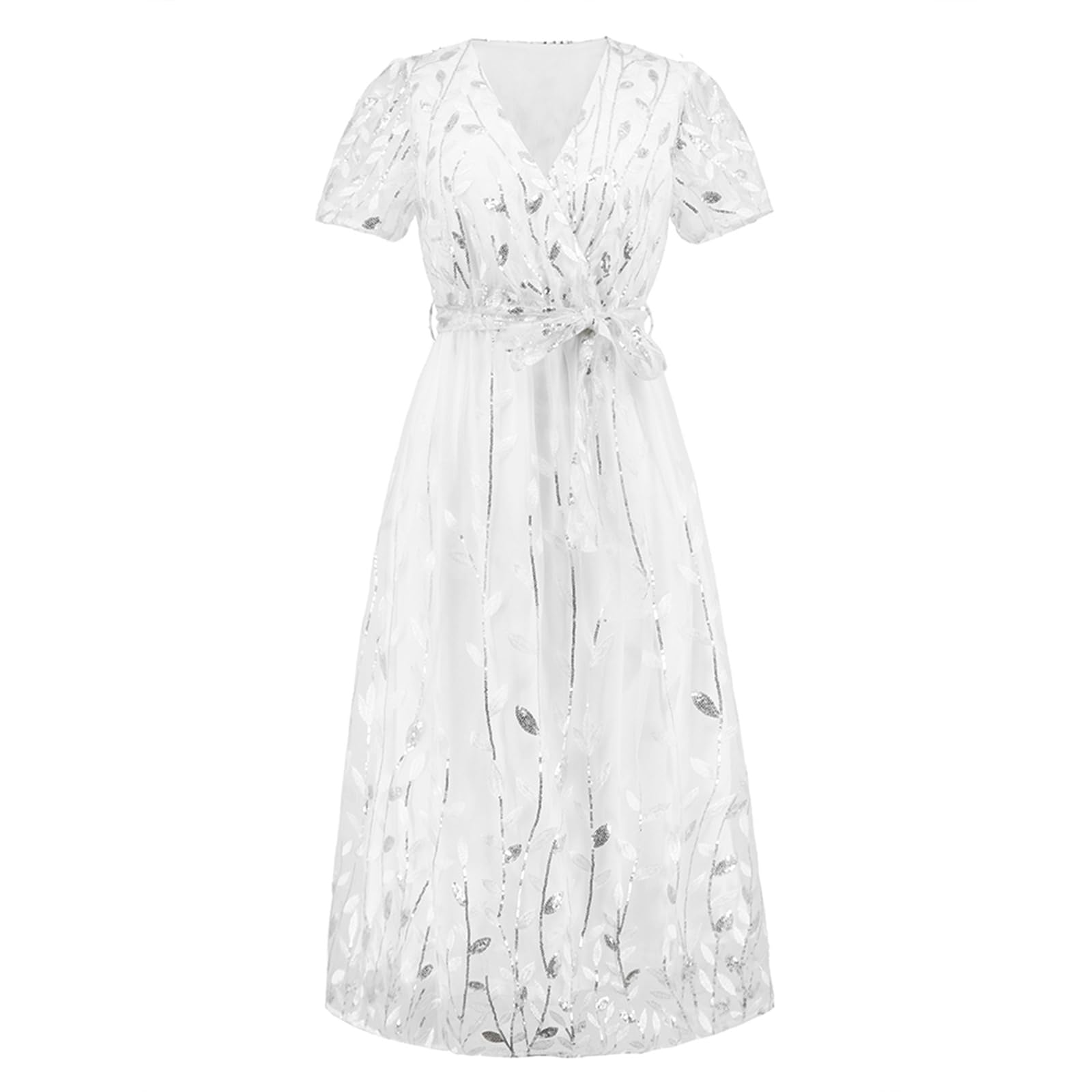 Sukienki Damskie,Damskie wiosenne letnie sukienki Wygodna sukienka na co dzień Moda Eleganckie spódnice Damskie Hafty Jasna jedwabna sukienka siateczkowa Wąskie