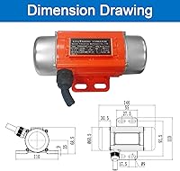 Vista 3 de Vibrador de Concreto Motor de Vibración Monofásico AC 110V 3600RPM Motor Vibrante con Enchufe de Energía para Mesa Vibratoria (30 Vatios)