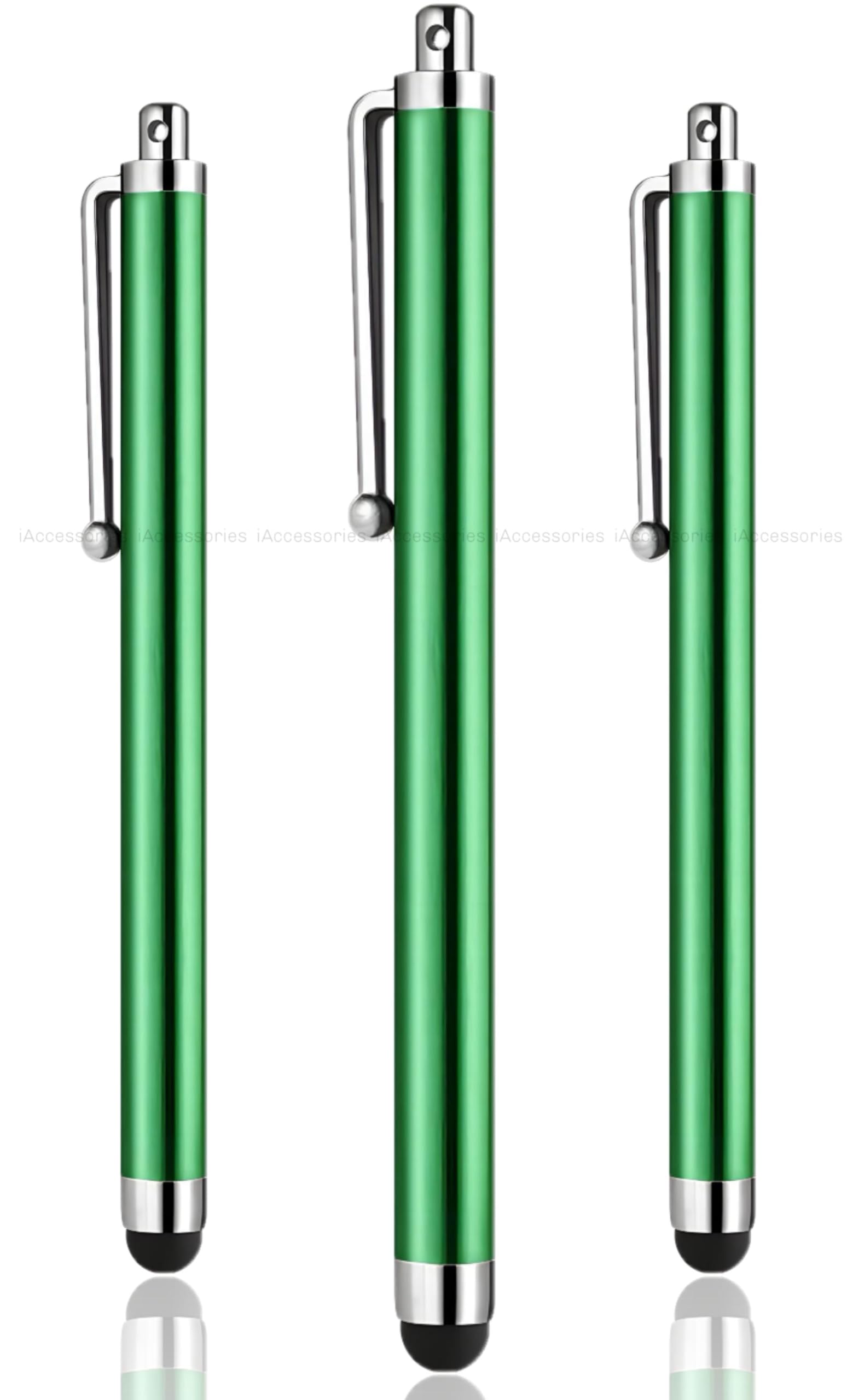 Universal Capacitive Stylus Pen Compatible with All Touch Screens Devices Mobile Phones Android Tablet iOS Windows Smartphones - Pack of 3 | Green-image-1