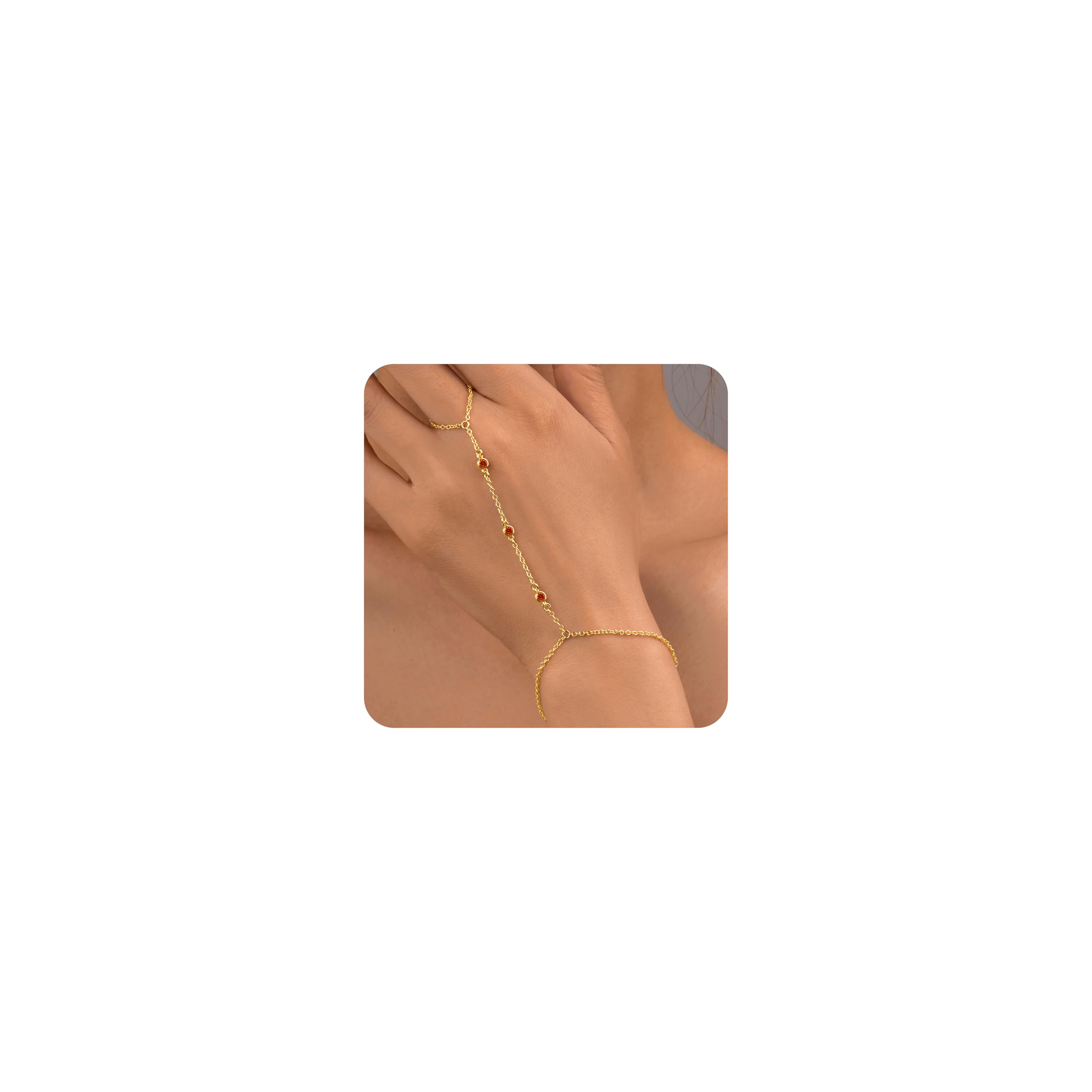 Gold Hand Chain Bracelet for Women Trendy, Dainty 14k Gold Ring Bracelet Hand Chain Finger Ring Slave Cuff Bracelet Cubic Zircon Hand Jewelry for Women Fall Jewelry Accessories for Women