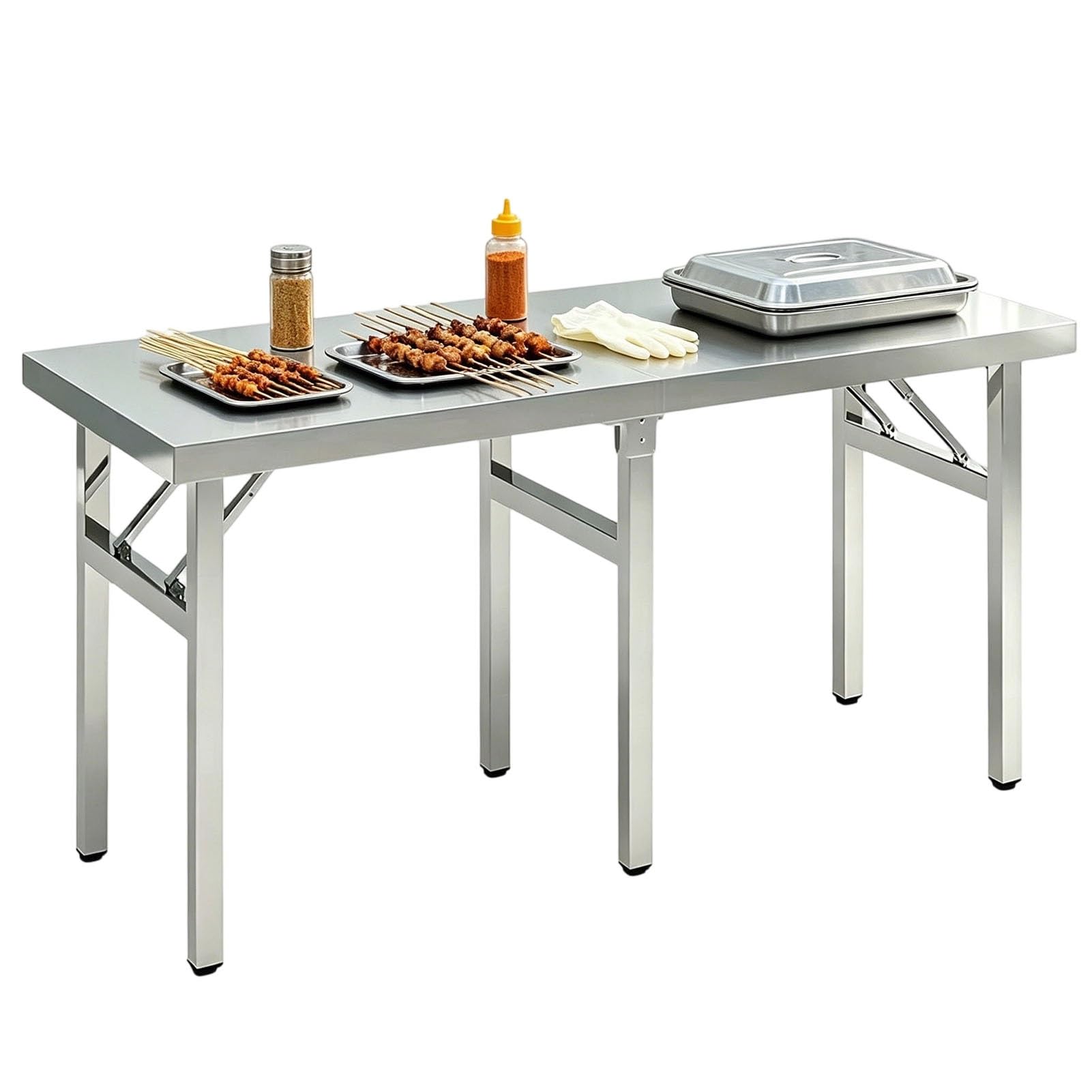 Table utilitaire pliante en acier inoxydable garage et préparation