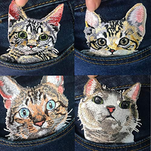 13 Pcs Anime Cat Patch Embroidery Badge Applique Pocket Patch Cute Embroidered Iron On Cartoon Patches For Clothes Sticker #TOP3