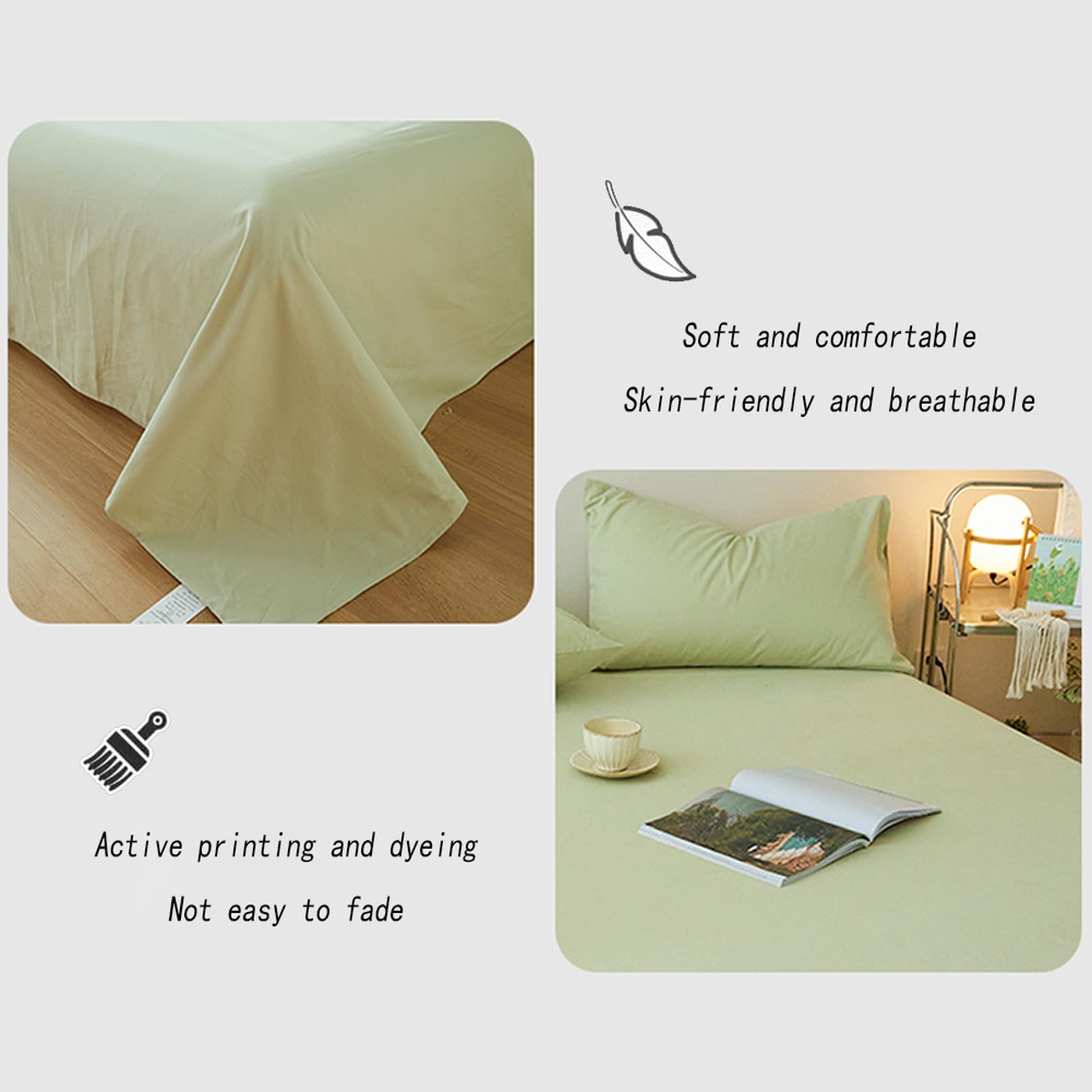Bettlaken ohne Gummizug 240 x 270 cm mit Kissenbezug weiches und pflegeleichtes Betttuch Baumwolle für Hotels und Pflegeeinrichtungen braun
