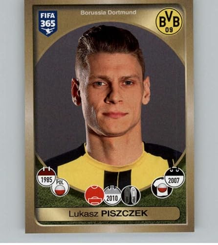 2016-17 Panini FIFA 365 Stickers #313 Lukasz Piszczek Borussia Dortmund Official Soccer Album Sticker in Raw (NM or Better) Condition