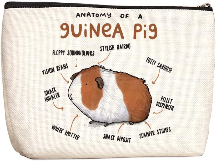 Wenboco Guinea Pig Makeup Bag Pig Gifts Guinea Pigs Lover Gift Hamster Zipper Pouch Bag Gift Birthday Christmas Gifts for Animal Lovers Friends