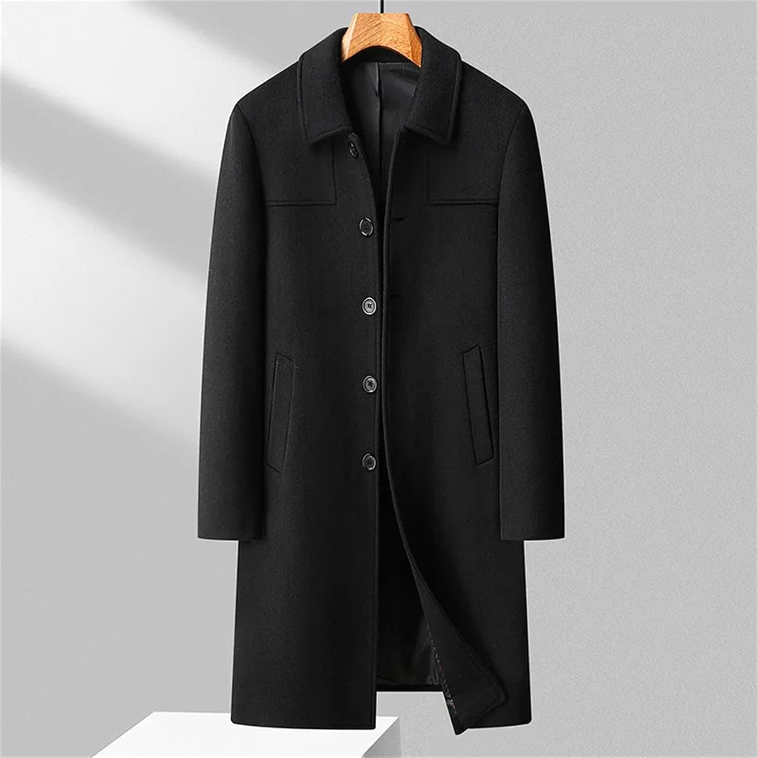 Mens Winter Formal Wear Business Wool Trench Coats British Cashmere Overcoats Woolen Blends Long Jackets