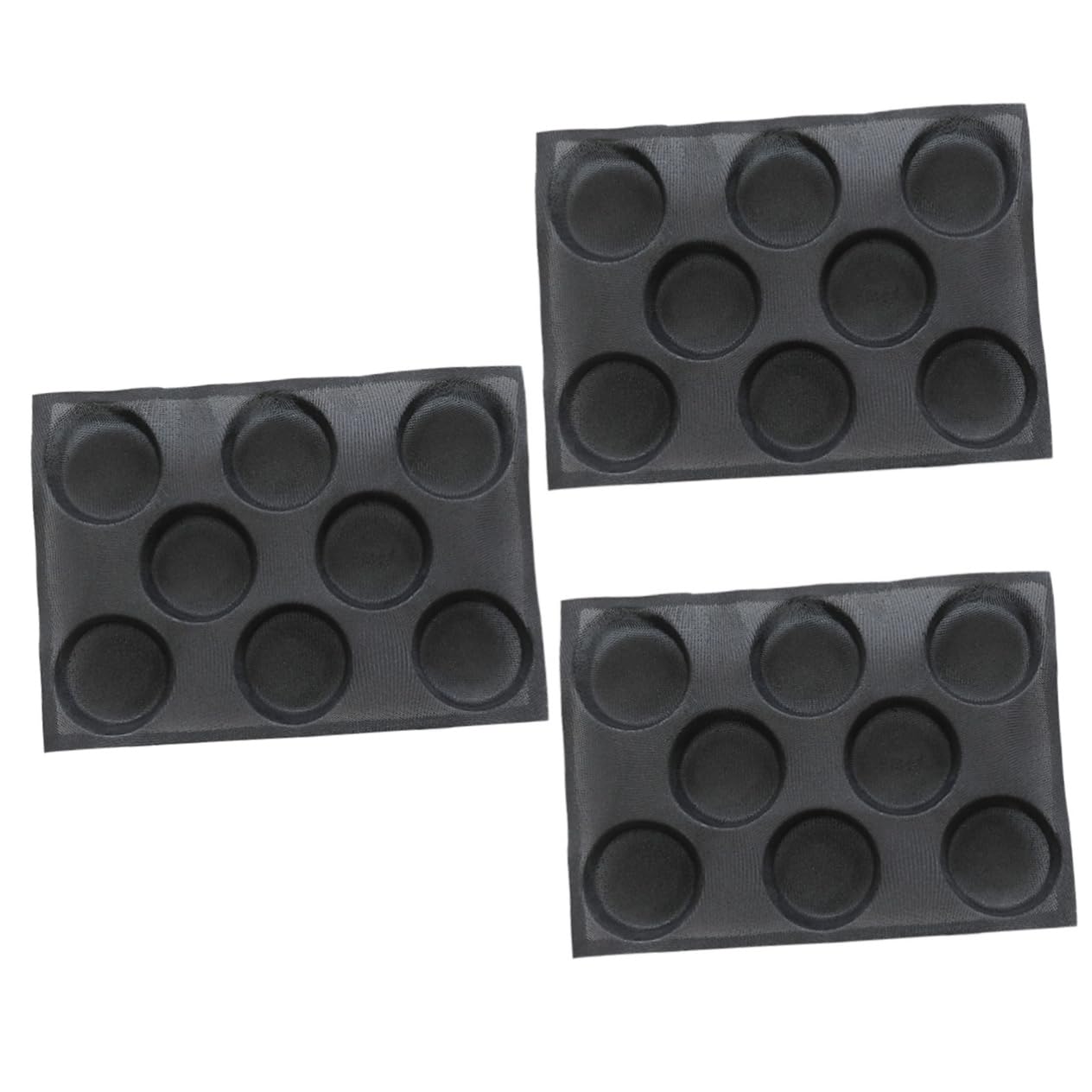 3piezas Molde De Anti-adherente Para Hamburguesas Para Hornear Pan Cocina y Repostería Horno Microondas y Congelador Color Negro
