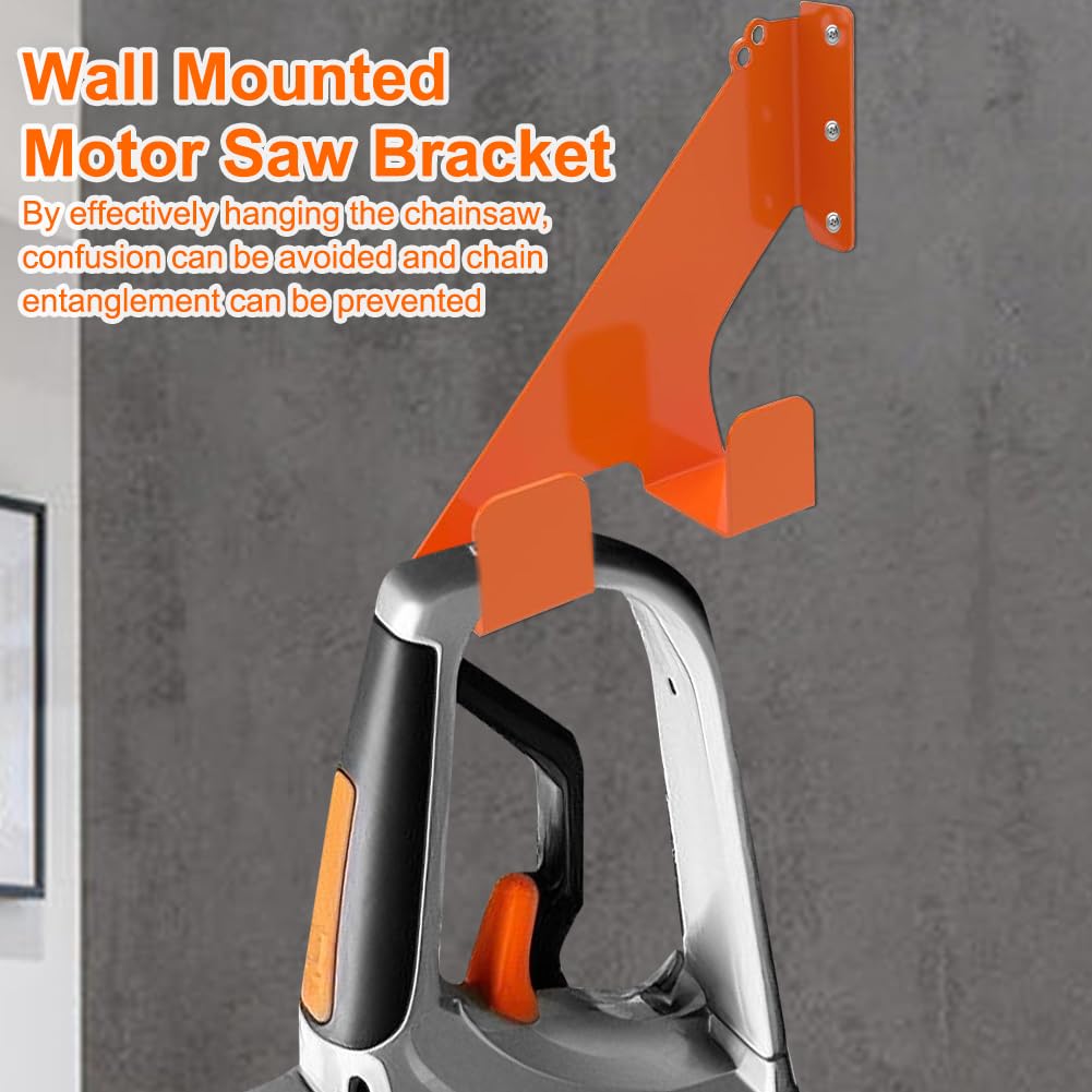 FARYODI Soporte para motosierra montado en la pared, 2 unidades, soporte para motosierras Stihl, Husqvarna, Echo motosierra de 150 kg, accesorio forestal, ahorra espacio para garajes y talleres