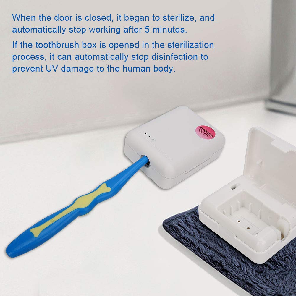 Disinfettante per sterilizzare lo spazzolino da denti, disinfettante per sterilizzatore a parete portatile per spazzolino UV, supporto per asciugatura per sterilizzazione a spazzolino UV(bianco)