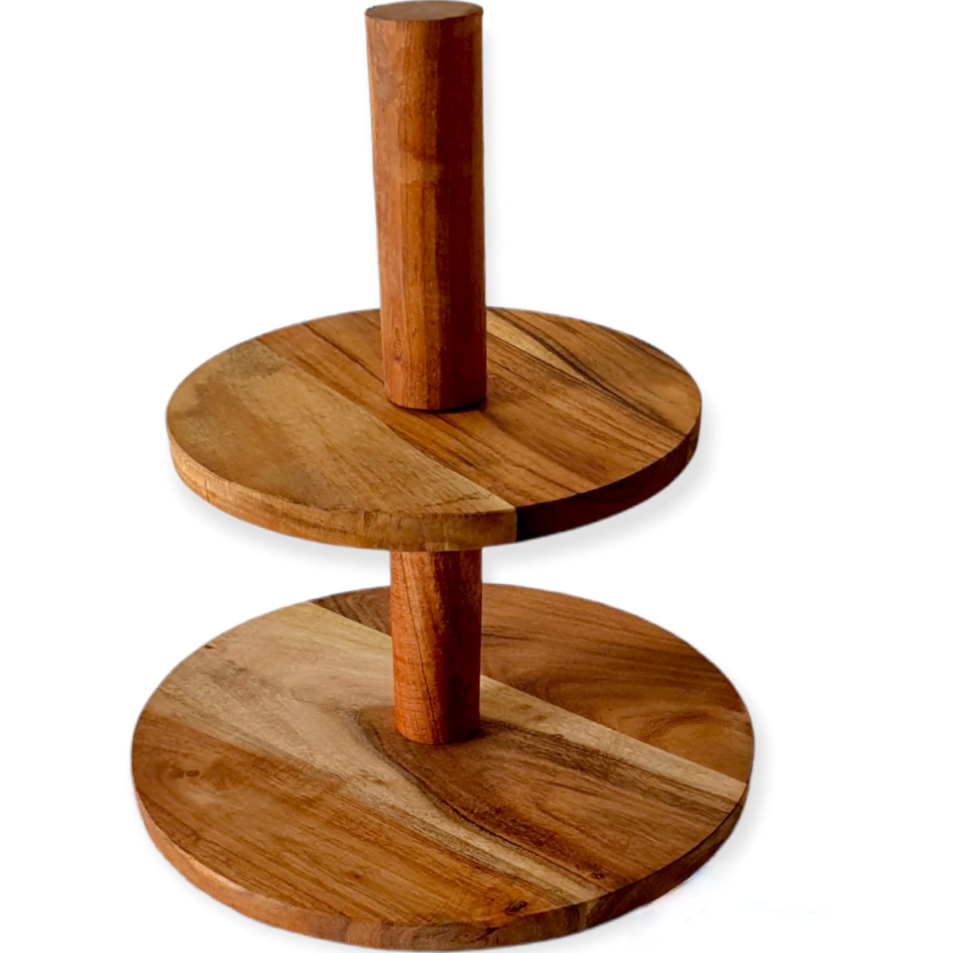 2 Tier Cake Stand | Dismantlable | Handcrafted | Premium Quality | Acacia Wood | Wooden Cake Stand - 12+9 inches