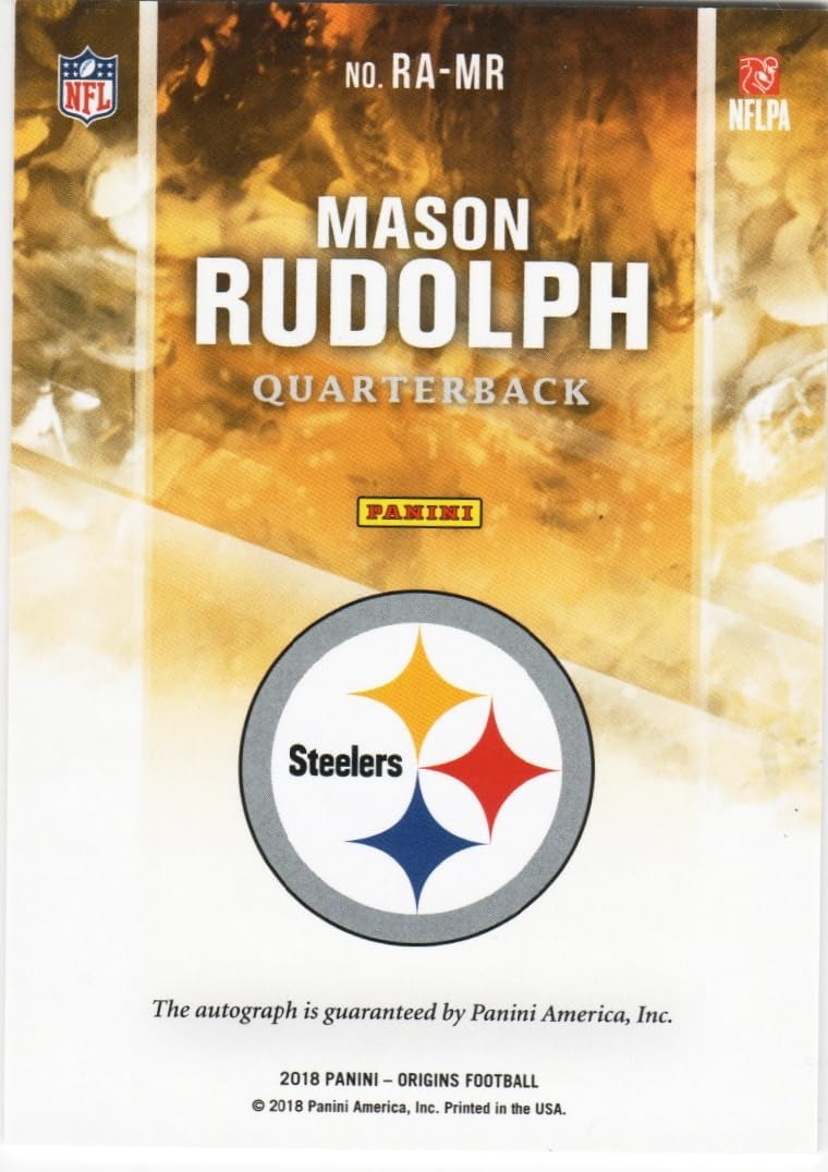 Mason Rudolph Origins On Card Autograph Rookie Card Collectable Football Card - 2018 Origins Football Card # RA-MR (Steelers)