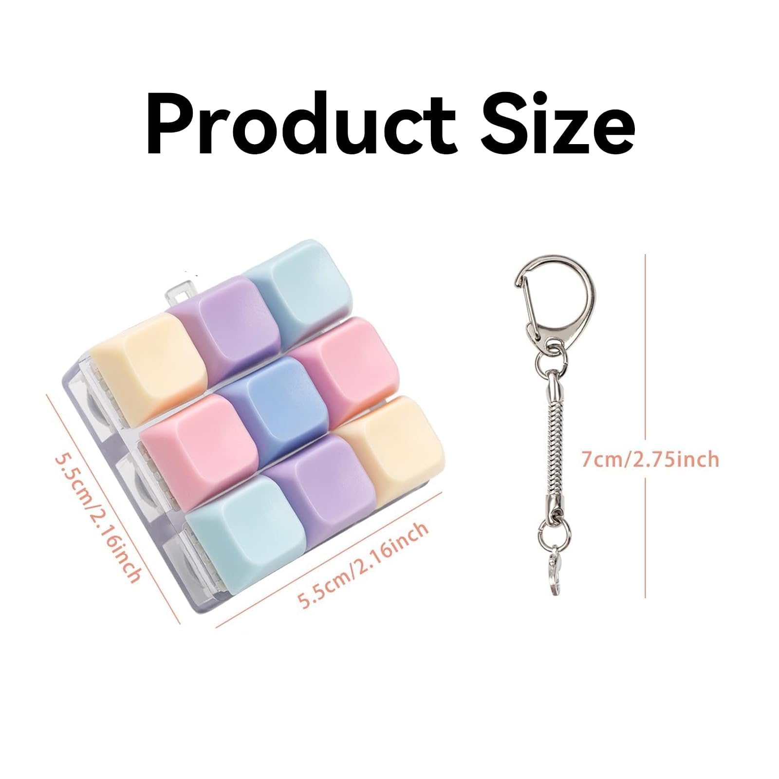 Keyboard Fidget Toy,9 Keys Keyboard Decompression Toys,Fidget Toys for Adults Kids,Colorful Design Keyboard Fidget Toy,Stress Relief Decompression Desk Toy for Home Office School,Portable Keychain - Image 2